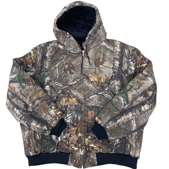 Carhartt Other - Carhartt Camouflage Camo Jacket Mens Size 2XL Tall Made In USA Hunting Workwear